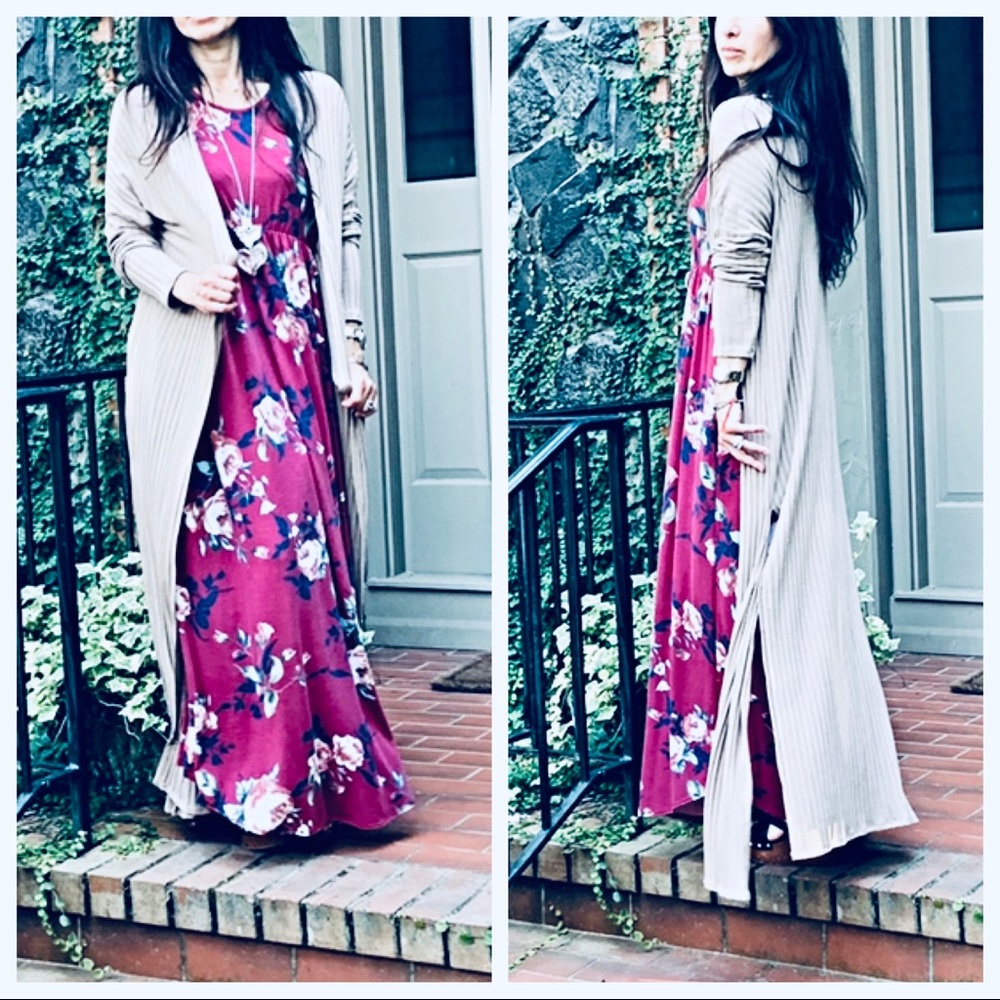 Floral print side pocket maxi dress - Picture 7 of 8